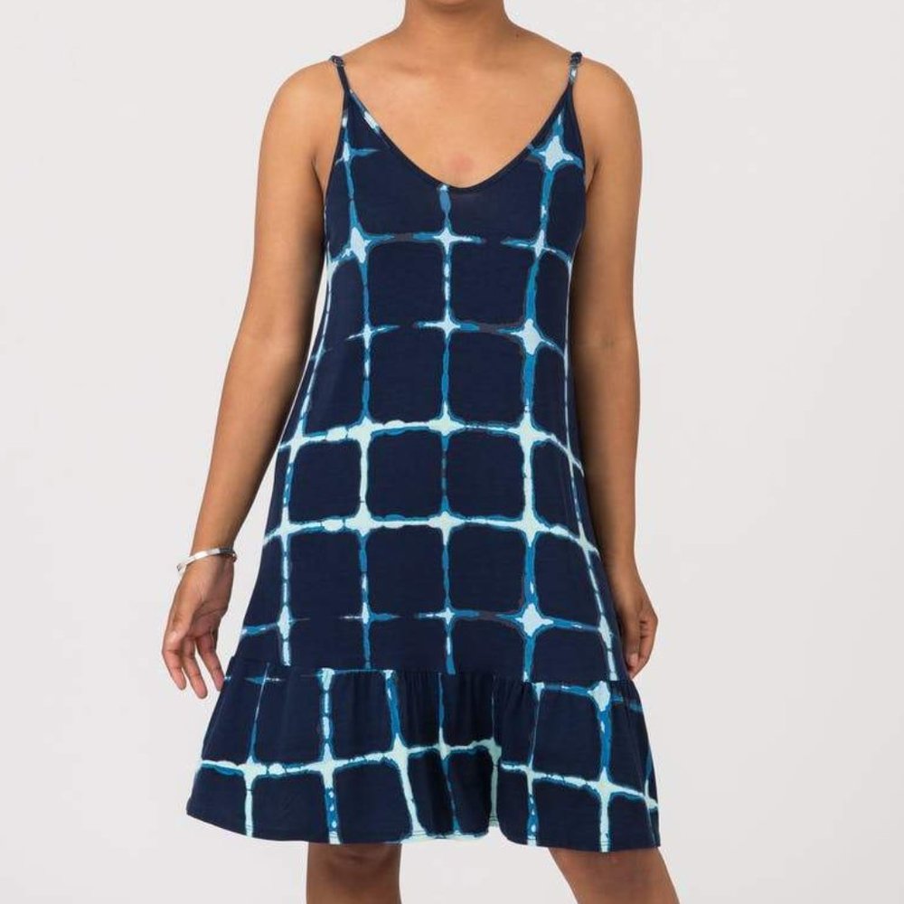 Agnes & Dora™ Wunder Slip Dress Navy Shibori